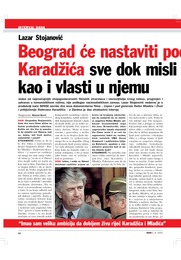 Beograd će nastaviti podržavati Karadžića sve dok misli kao i vlasti u njemu
