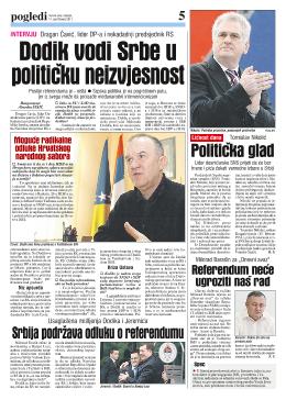 Dodik vodi Srbe u političku neizvjesnost