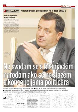 Ne svađam se s bošnjačkim narodom ako se ne slažem s koncepcijama političara