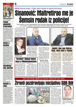 Sinanović: Maltretirao me je Šemsin rođak iz policije! 