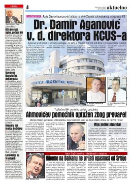Dr. Damir Aganović v. d. direktora KCUS-a 