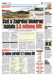 Sud u Zagrebu blokirao isplatu 2,5 miliona KM