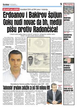 Erdoanov i Bakirov špijun Goku nudi novac da bh. mediji pišu protiv Radončića! 