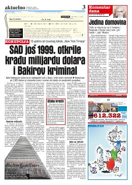 SAD još 1999. otkrile krađu milijardu dolara i Bakirov kriminal 