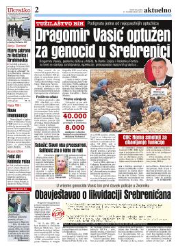 Dragomir Vasić optužen za genocid u Srebrenici 