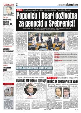 Popoviću i Beari doživotna za genocid u Srebrenici!   
