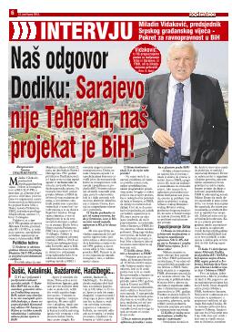 Naš odgovor Dodiku: Sarajevo nije Teheran, naš projekat je BiH! 