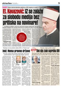 Ef. Kavazović: IZ se zalaže za slobodu medija bez pritiska na novinare!