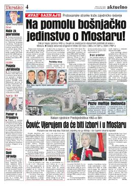 Na pomolu bošnjačko jedinstvo o Mostaru!