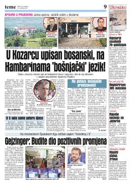 U Kozarcu upisan bosanski, na Hambarinama 'bošnjački' jezik
