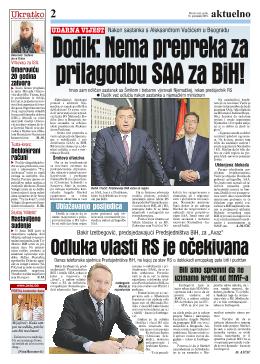 Dodik: Nema prepreka za prilagodbu SAA za BiH!