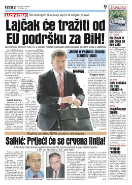 Lajčak će tražiti od EU podršku za BiH!