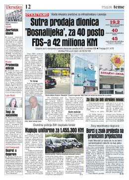 Sutra prodaja dionica 'Bosnalijeka', za 40 posto FDS-a 42 miliona KM