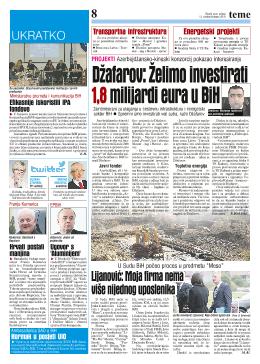 Džafarov: Želimo investirati 1,8 milijardi eura u BiH
