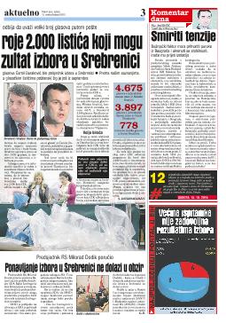 Ponavljanje izbora u Srebrenici ne dolazi u obzir