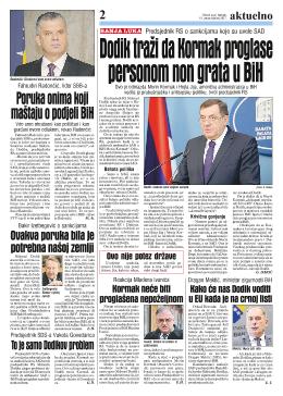 Dodik: Proglasiti Kormak personom non grata u BiH