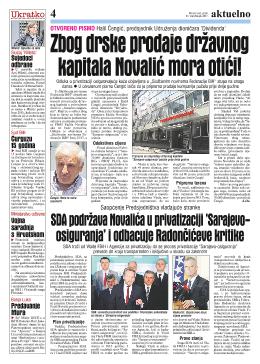  Sda podržava Novalića u privatizaciji 'Sarajevo-osiguranja' i odbacuje Radončićeve kritike
