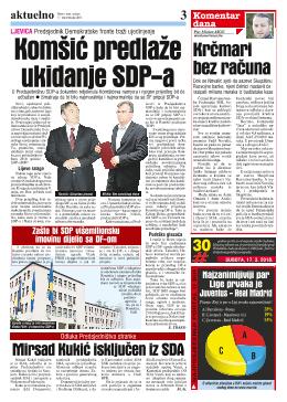 Komšić predlaže ukidanje SDP-a