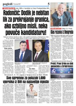 Radončić: Dodik je nebitan lik za prekrajanje granica, ako ozbiljno misli, neka povuče kandidaturu! 