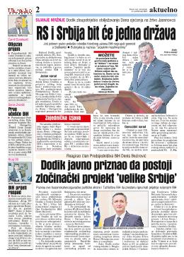 Dodik javno priznao da postoji zločinački projekt 'velike Srbije'