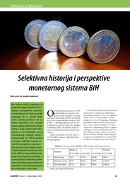 Selektivna historija i perspektive monetarnog sistema BiH