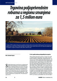 Trgovina poljoprivrednim robama u regionu smanjena za 1,5 milion eura