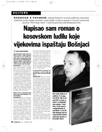 Napisao sam roman o kosovskom ludilu koje vijekovima ispaštaju Bošnjaci