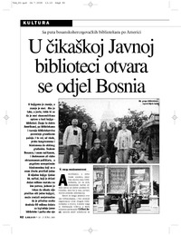 U čikaškoj Javnoj biblioteci otvara se odjel Bosnia