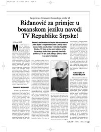 Riđanović za primjer u bosanskom jeziku navodi TV Republike Srpske!