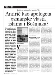 Andrić kao apologeta osmanske vlasti, islama i Bošnjaka?