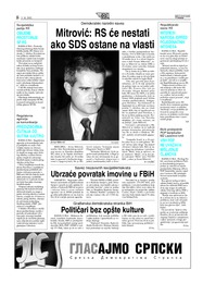 Mitrović: RS će nestati ako SDS ostane na vlasti