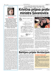 Krivična prijava protiv ministra Savanovića