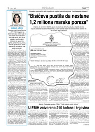Bisićeva pustila da nestane 1,2 miliona maraka poreza