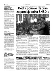 Milošević nastavlja ispitivanje Agotića