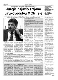 Jungić najavio smjene u rukovodstvu MOBIžS-a