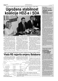 Ugrožena stabilnost  koalicije HDZ-a i SDA
