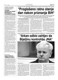 Proglašeno ratno stanje  dan nakon priznanja BiH