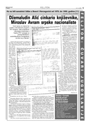 Džemaludin Alić cinkario književnike, Miroslav Avram srpske nacionaliste