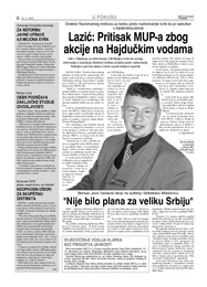 Lazić: Pritisak MUP-a zbog akcije na Hajdučkim vodama
