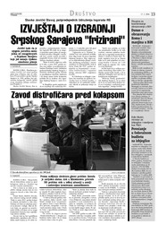 IZVJEŠTAJI O IZGRADNJI Srpskog Sarajeva "frizirani"