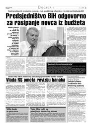 Predsjedništvo BiH odgovorno  za rasipanje novca iz budžeta
