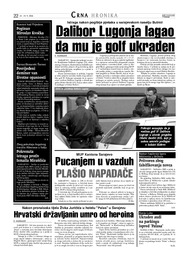 Dalibor Lugonja lagao  da mu je golf ukraden