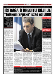 ISTRAGA O KREDITU KOJI JE "Telekom Srpske" uzeo od EBRD