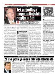 Tri prijedloga  mapa policijskih regija u BiH