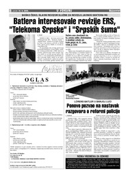 Batlera interesovale revizije ERS, "Telekoma Srpske" i "Srpskih šuma"