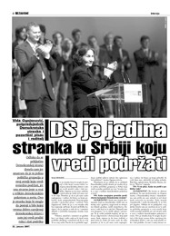 DS JE JEDINA stranka u Srbiji koju  VREDI PODRŽATI