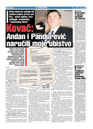 KOVAČ: Andan i Pandurević naručili moje ubistvo