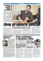 Drašković dobio dokumente zbog propusta policije