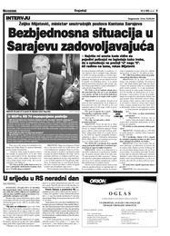 Bezbjednosna situacija u Sarajevu zadovoljavajuća