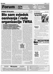 Bio sam svjedok osnivanja i rada organizacije TWRA